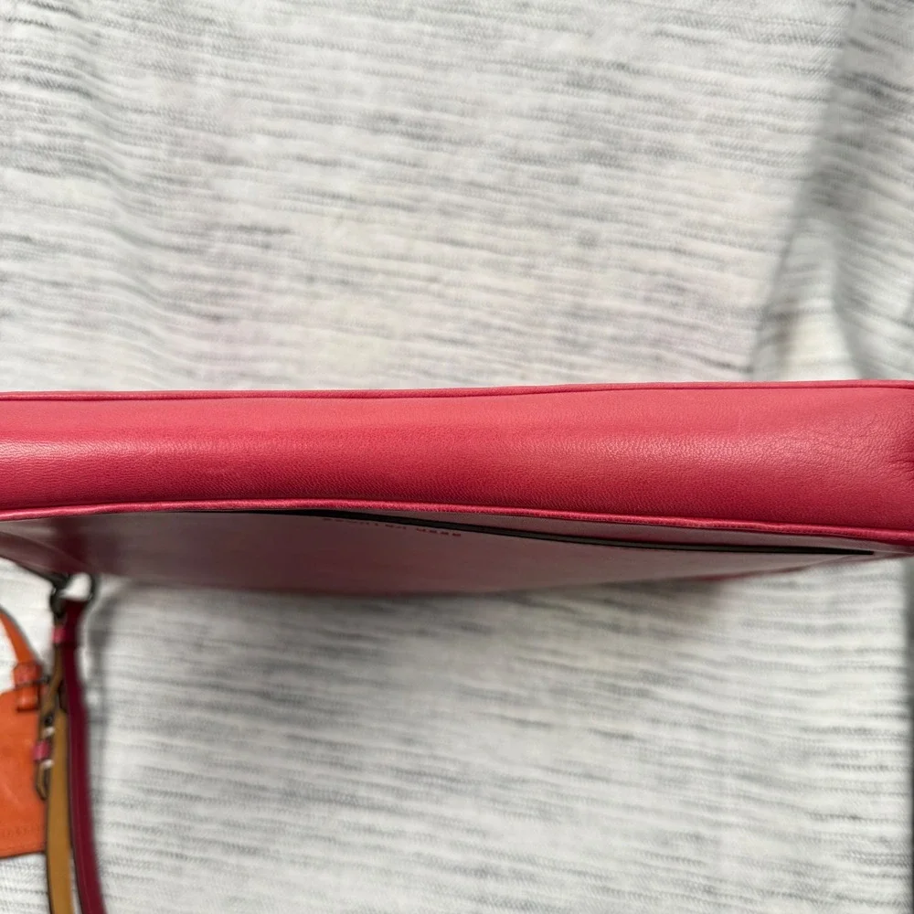 Reed Krakoff Large Pink Leather Clutch Wristlet Colorful Zip Closure Logo Tag - Picture 13 of 13
